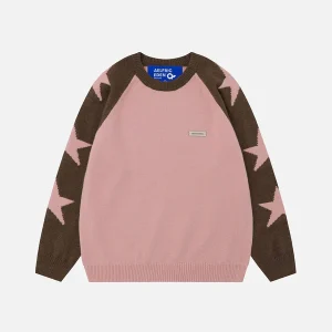 Aelfric Eden Color Blocking Star Jacquard Sweater