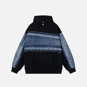 Aelfric Eden Denim Patchwork Hoodie