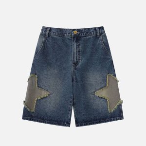 Aelfric Eden Star Tassel Patch Gradient Jorts