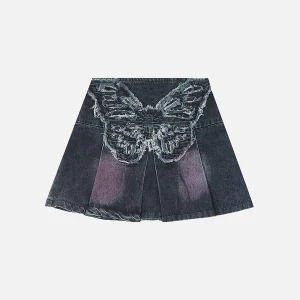 Aelfric Eden Fringe Butterfly Denim Skirt