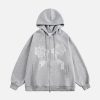 Aelfric Eden 3D Printing Lace Bow Zip Up Hoodie