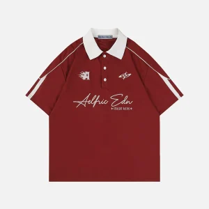 Aelfric Eden Vintage Patchwork Polo Tee