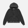 Aelfric Eden Washed Solid Designs Zip Up Hoodie