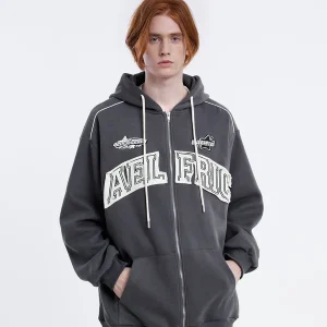 Aelfric Eden 3D Print Star Letter Zip Up Hoodie