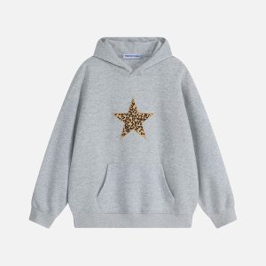 Aelfric Eden Leopard Printed Star Hoodie