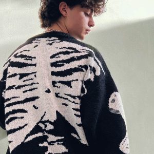 Aelfric Eden Skeleton Pattern Knit Sweater