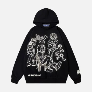 Aelfric Eden Cartoon Line Character 3D Printing Hoodie