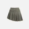 Aelfric Eden Fringe Wrinkle Washed Denim Skirt