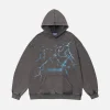 Aelfric Eden Washed Lightning Print Hoodie