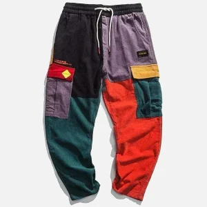 Aelfric Eden "Back to 90's" Patchwork Color Block Corduroy Pants