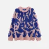 Aelfric Eden Color Blocking Faux Fur Sweater