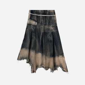 Aelfric Eden Gradient Washed Denim Skirt