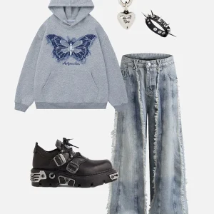 Aelfric Eden Denim Butterfly Hoodie