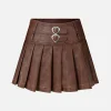 Aelfric Eden Heart Belt Faux Leather Pleated Skirt