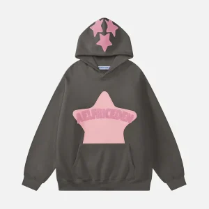 Aelfric Eden Vintage 3D Star Print Hoodie