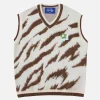 Aelfric Eden Flocking Zebra Pattern Sweater Vest