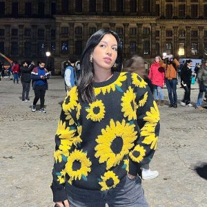 Aelfric Eden Sunflower Flocking Printed Sweater