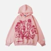 Aelfric Eden Cartoon Line Character Printed Hoodie