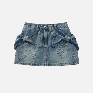 Aelfric Eden Bow Washed Denim Skirt