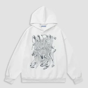 Aelfric Eden Futuristic Liquid Metal Design Hoodie