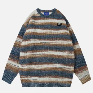 Aelfric Eden Color Blocking Stripes Sweater