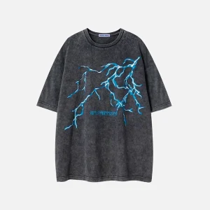 Aelfric Eden Washed Lightning Print Tee