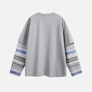 Aelfric Eden Blurring Print Two Layer Long Sleeve Tee