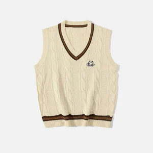 Aelfric Eden Vintage Preppy Style Knit Sweater Vest