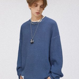 Aelfric Eden Faux Two-Piece Waffle Sweater