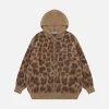 Aelfric Eden Leopard Print Knit Zip Up Hoodie