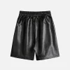 Aelfric Eden Drawstring Faux Leather Shorts