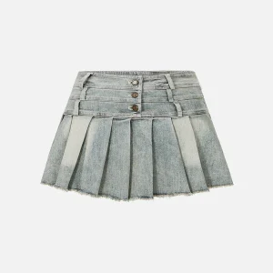 Aelfric Eden Three Layers Waist Washed Denim Skirt