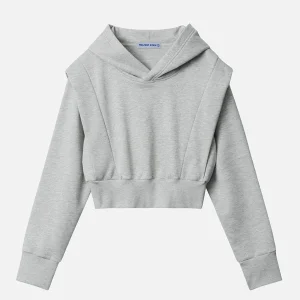 Aelfric Eden Basic Deconstruction Patchwork Crop Hoodie