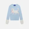 Aelfric Eden Cute Cat Jacquard Cropped Sweater