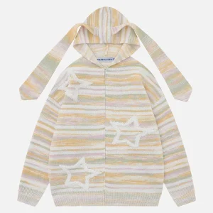 Aelfric Eden Stripe Rabbit Ear Knit Hoodie