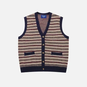 Aelfric Eden Vintage Stripe Button Sweater Vest