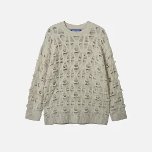 Aelfric Eden Open Knit Distressed Sweater