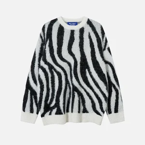 Aelfric Eden Zebra Pattern Oversized Sweater