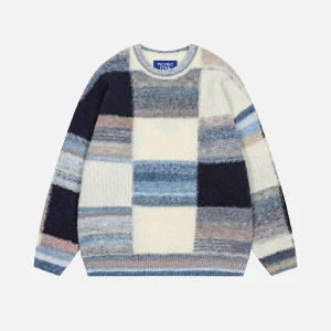 Aelfric Eden Color Blocking Plaid Sweater