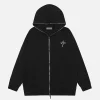 Aelfric Eden Long ZIP UP Star Print Knit Hoodie