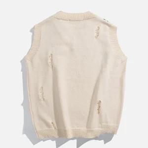 Aelfric Eden Bandage Hole Irregular Hem Sweater Vest