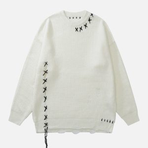 Aelfric Eden Contrast Color Seam Sweater