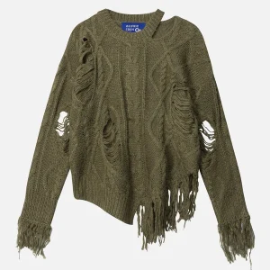 Aelfric Eden Fashion Distressed Fringe Sweater