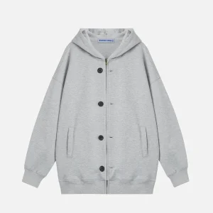 Aelfric Eden Basic Button Zip Up Hoodie