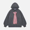 Aelfric Eden Knit Plaid Tie Hoodie