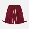 Aelfric Eden Multi-Pocket Cargo Solid Drawstring Shorts