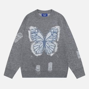 Aelfric Eden Fringe Distressed Butterfly Sweater