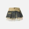 Aelfric Eden Fringe Patchwork Denim Skirt