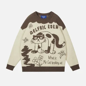 Aelfric Eden Color Blocking Cat Sweater