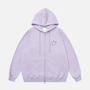 Aelfric Eden Printed Hood Star Zip Up Hoodie